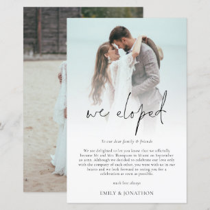 Budget Wir haben 2 Foto Script Elopement Ankündigu