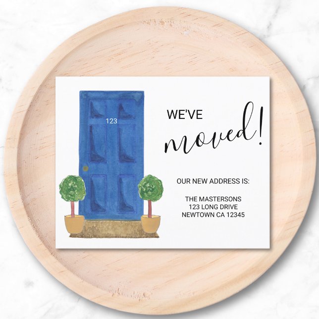 Budget Wir haben Blue Door Announcement Card umgez (Von Creator hochgeladen)