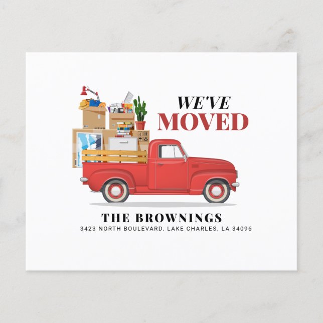 Budget Wir haben Red Truck neue Adresse verschoben (Vorderseite)