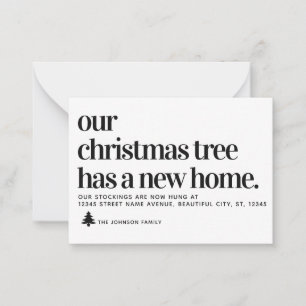 Budget Wir haben Weihnachtsbaum neue Zuhause beweg Mitteilungskarte