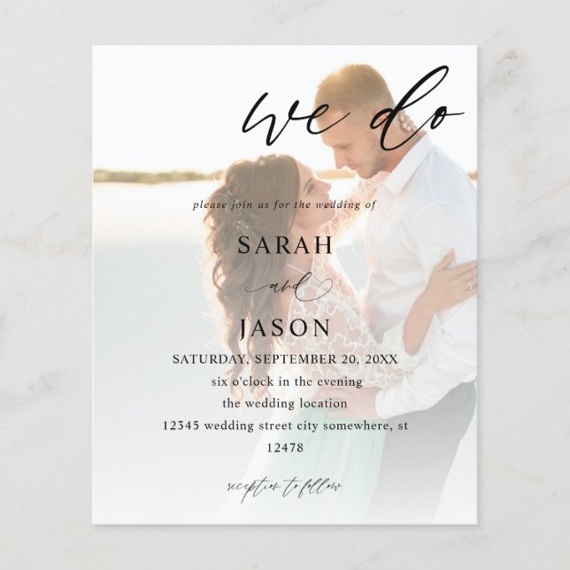 Budget Wir machen Foto-Kalligrafie-Hochzeit Flyer (Vorne)