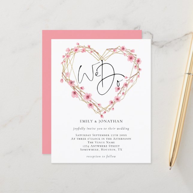 Budget Wir machen Sakura Herz Rahmen Hochzeit Einl (Vorderseite/Rückseite Beispiel)