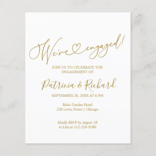 Budget Wir sind Verlobte Engagement Party Einladun