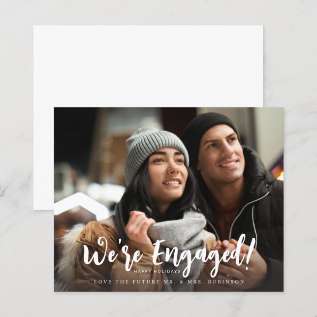 Budget Wir sind Verlobtes Minimalistisches Foto (Vorne/Hinten)