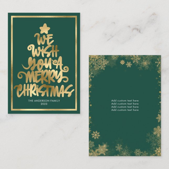 Budget Wir wünschen Ihnen ein frohes Weihnachts-Gr Mitteilungskarte (Vorne/Hinten)