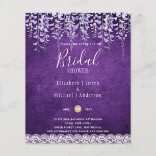 BUDGET Wisteria Floral Lace BRAUTPARTY INVITE Flyer