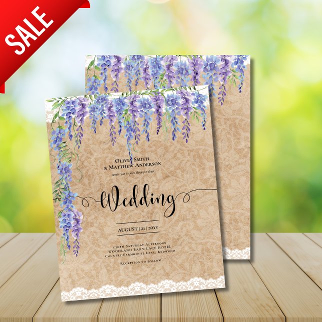 Budget Wisteria Floral Wedding Rustic Kraft Lace (Von Creator hochgeladen)