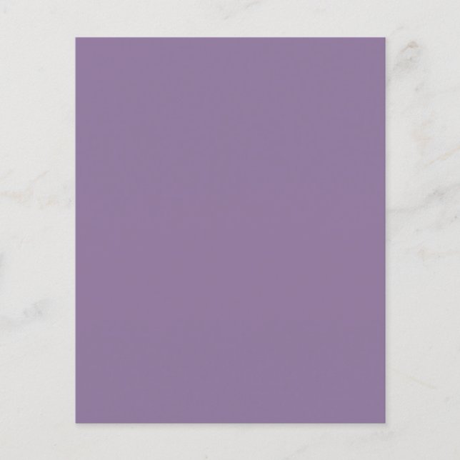 Budget Wisteria Lila Wedding Simple Monochrom Flyer (Vorne)