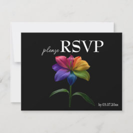 🌈 Budget with menu RSVP Technicolor Love  Karte