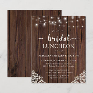Budget Wood Lights Bridal Dusche Einladung