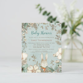 Budget Woodland Bunny Boy Baby Shower Einladung
