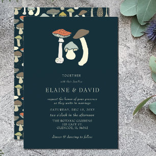 Budget Woodland Wild Mushrooms Hochzeitseinladunge