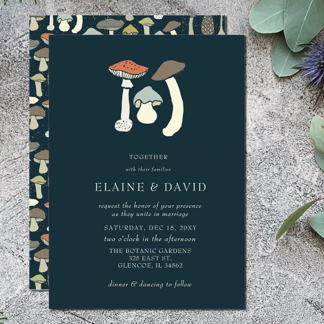 Budget Woodland Wild Mushrooms Hochzeitseinladunge (Von Creator hochgeladen)