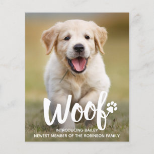 Budget Woof Foto Welpe Hund Ankündigung neuer Haus