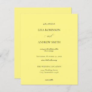 Budget Yellow Calligraphy Wedding