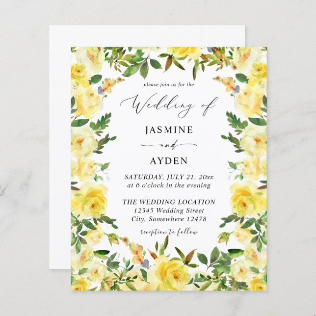 Budget Yellow Floral Wedding V2 (Vorne/Hinten)