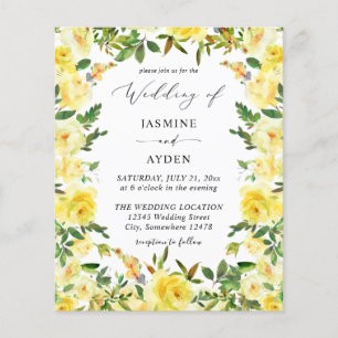 Budget Yellow Floral Wedding V2 Flyer