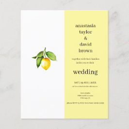 Budget Yellow Lemon QR Code Einladung Hochzeit