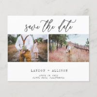Budget Zwei Foto Save the Date Postkarte