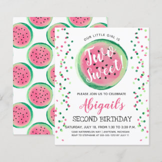 Budget Zwei süße zweite Geburtstagseinladung