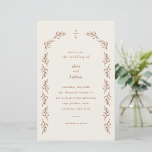 Budget Zweig Bogen Boho Foto Hochzeitseinladung