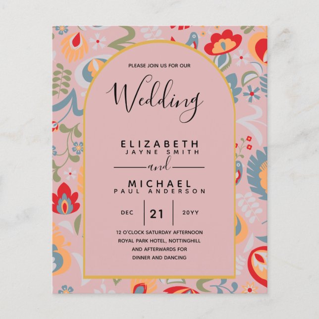 BUDGET Zweisprachiges Spanisches Englisch Boda Wed (Vorderseite)