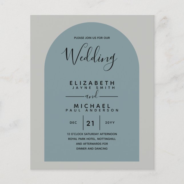 BUDGET Zweisprachiges Spanisches Englisch Boda Wed Flyer (Vorne)