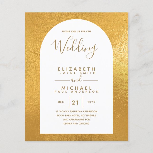 BUDGET Zweisprachiges Spanisches Englisch Boda Wed Flyer (Vorne)