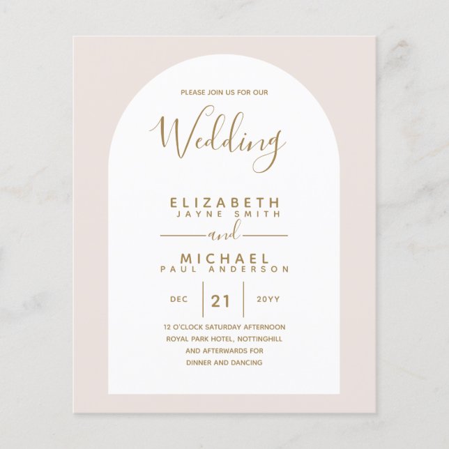 BUDGET Zweisprachiges Spanisches Englisch Boda Wed Flyer (Vorne)