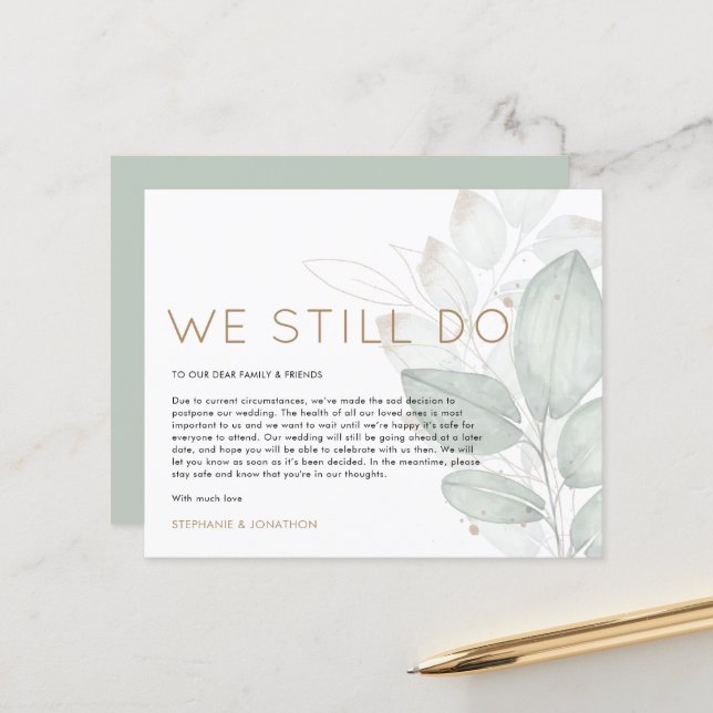 Budgetäre Hochzeit nach der Ankündigung (Vorderseite/Rückseite Beispiel)