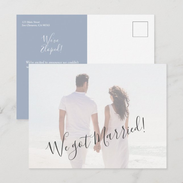 Budgetäre Hochzeitsfeier Foto Postkarte (Vorne/Hinten)