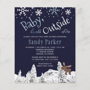 Budgetäre rustikale Winter-Jungen-Baby-Shower-Einl