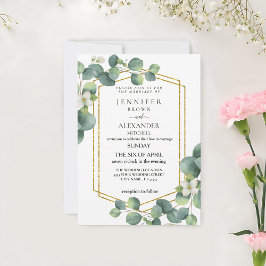 Budgetheirat Einladung Rustikale Blätter Eukalyptu