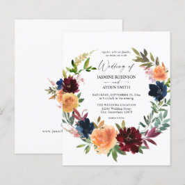 Budgetholz, Burgund & Navy Fall Floral Wedding