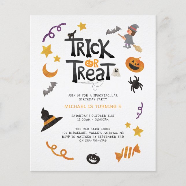 Budgetische Kreaturen Halloween Monster Geburtstag (Vorderseite)