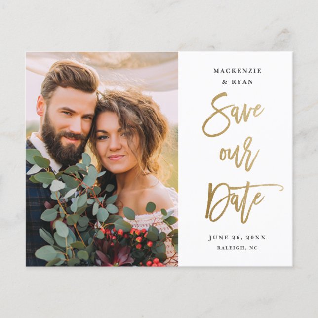 Budgetscript-Hochzeitsskripte Save the Date Flyer (Vorne)