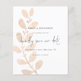 Budgetskript Peach Tinted Foliage Save the Date