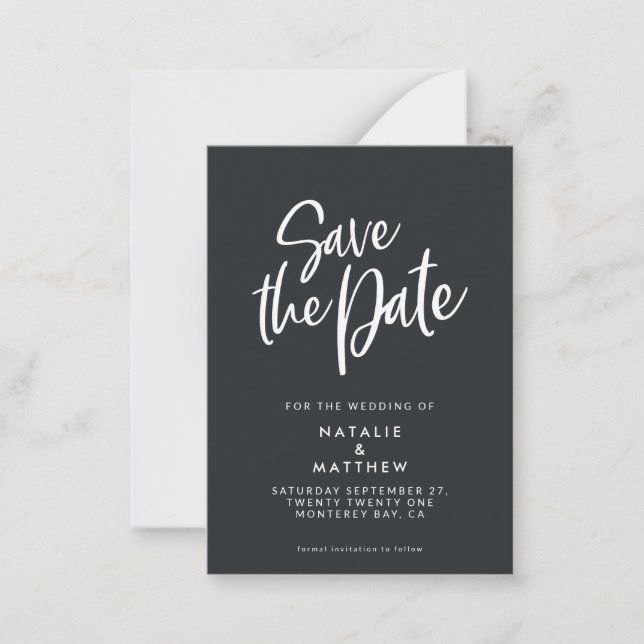 Budgetskript Save the Date Hochzeitsankündigung Mitteilungskarte (Vorderseite)
