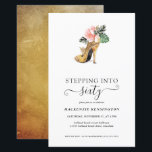 Budgettreue Einführung in 60 schicke Heelse zum Ge<br><div class="desc">Moderne, elegante, "Stepping in 60" Chic Floral Gold Heelse Geburtstagsparty Einladung mit unserer glamourösen, glänzenden Aquarellgolden High Heel umgeben von rosa und grünen tropischen Blume. Der Hintergrund ist eine luxuriöse Aquarellgoldwäsche. Einfach mit Ihren Informationen für eine einfach elegante 60. Geburtstagsfeier. **Unser BUDGET-Papier ist kleiner und zarter, aber trotzdem schön!** Für...</div>