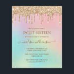 Budgettropfen Gold Glitzer & Regenbogen Sweet 16<br><div class="desc">Dripping Gold Glitzer Party Einladung Design. Die Vorlage ist Set,  sodass Sie nur Ihre Party-Details zu tun haben,  ist. Es stehen auch passende Bürobedarf und Party zur Verfügung.</div>