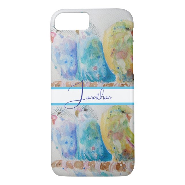 Budgie Aqua Aquamarin Case-Mate iPhone Hülle (Rückseite)