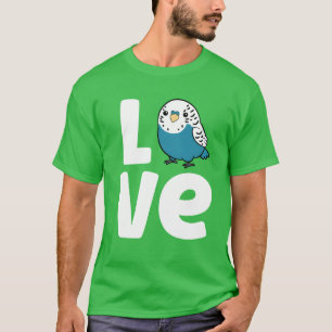 Budgie Bird Liebe Niedlich Parakeet Retro T-Shirt