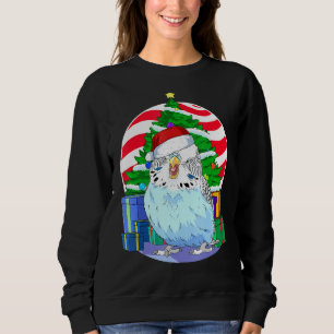 Budgie Blue Parakeet Weihnachtsbaumdekor Sweatshirt