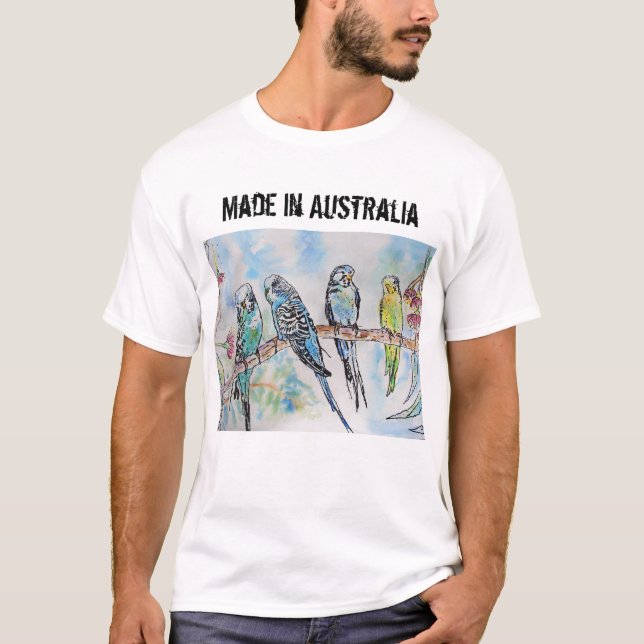 Budgie Budgerigar Bird made in Australia T Shirt (Vorderseite)
