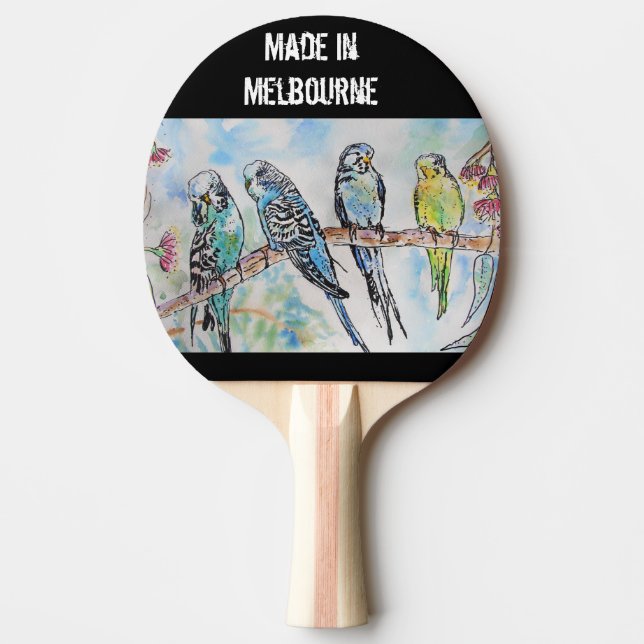 Budgie Budgerigar Bird Made In Melbourne Birds Tischtennis Schläger (Vorderseite)