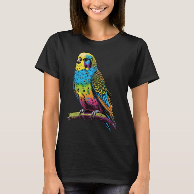 Budgie Budgerigar Parakeet Pet Bird Eigentümer Pop T-Shirt (Vorderseite)