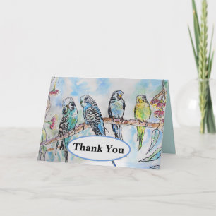 Budgie Budgies Carte Oiseau de peinture aquarelle