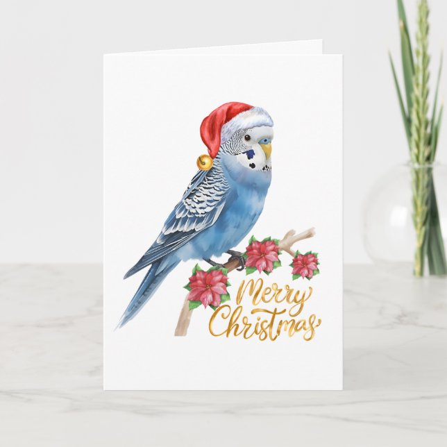 Budgie Christmas Card Feiertagskarte (Vorderseite)