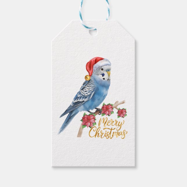 Budgie Christmas Geschenkanhänger (Vorderseite)