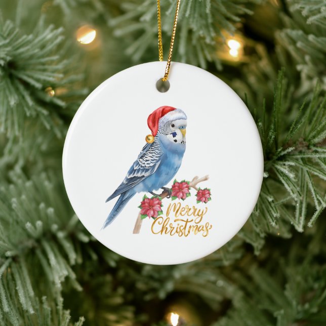 Budgie Christmas Keramik Ornament (Baum)